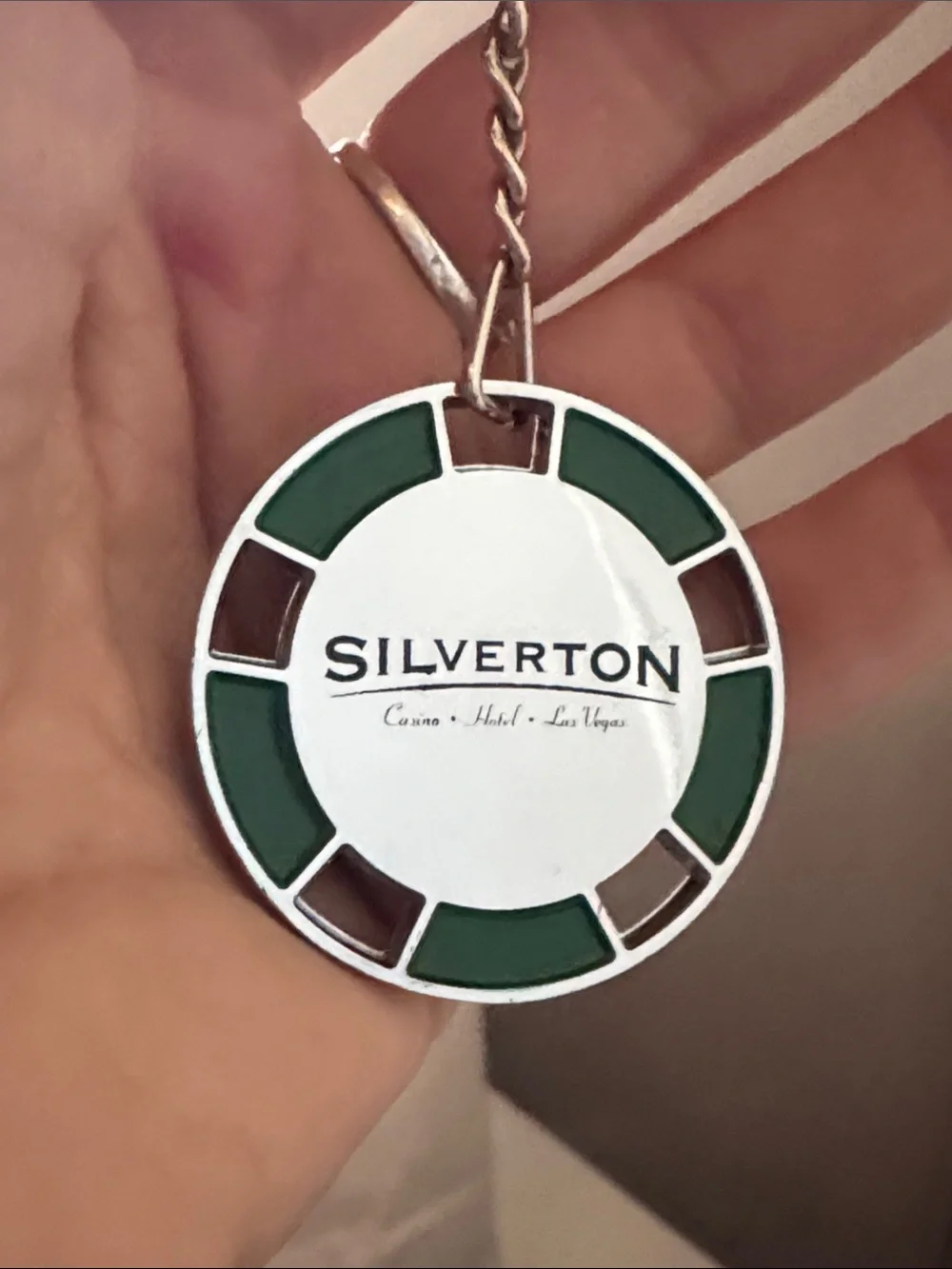 Silverton Casino Shamrock ☘️ Clover Poker Chip Keychain